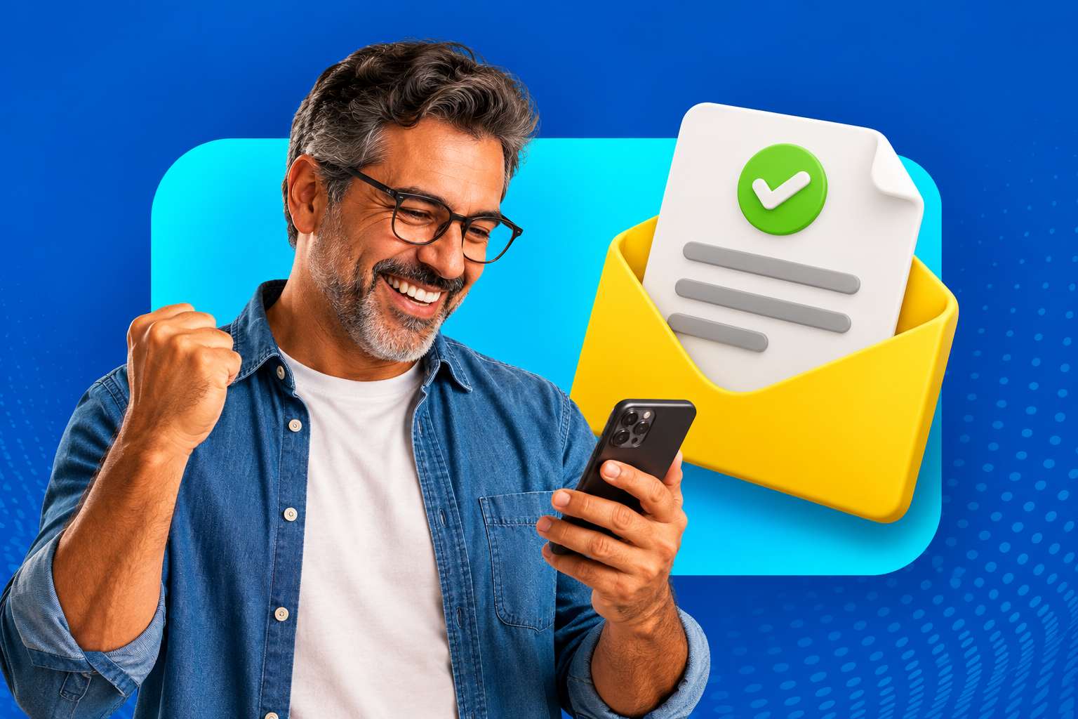 Cliente satisfeito ao receber uma confirmação